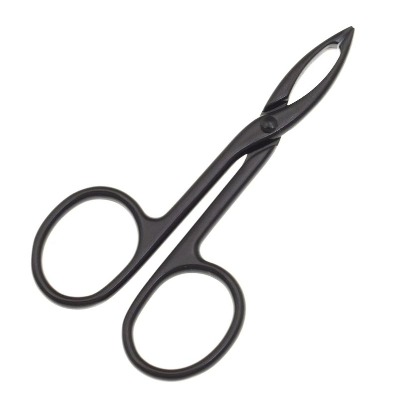 Motanar 2 Pieces Tweezers Scissor Handle Straight Tip Scissor Shaped Eyebrows Tweezers for Hair Plucker Remover Facial Hair Eyebrows Care (Silver and Black)