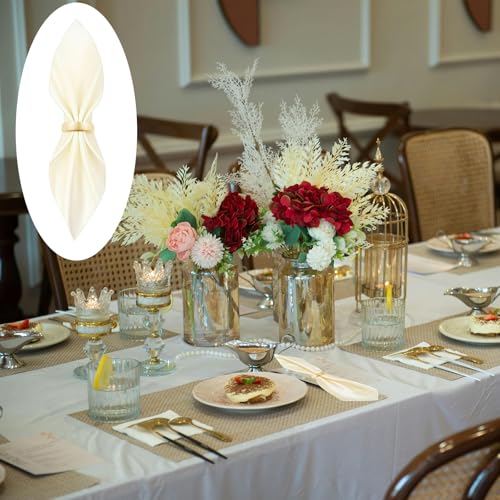 20 Pcs Gold Metal Napkin Rings - Elegant Half-Circle Design