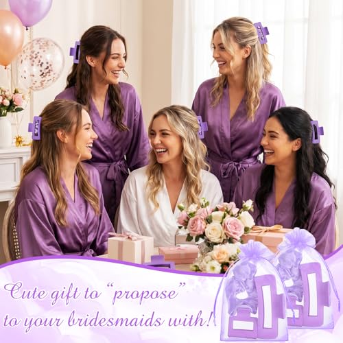 Purple Hair Claw Clips & Scrunchies Set - 24 Pcs for Women