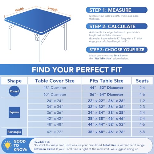 White Spandex Fitted Table Covers - 2 Pack for 34x34 Inch Tables