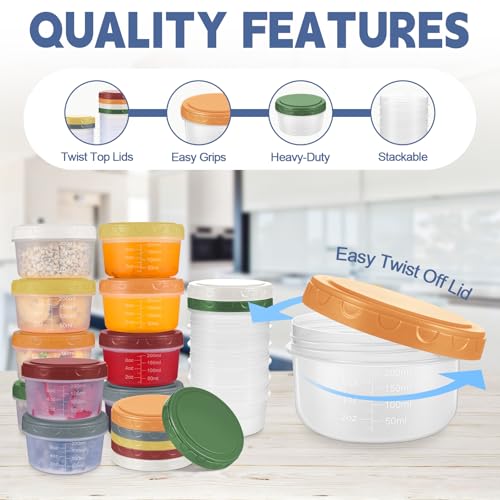 Yomarket 10 oz Reusable Plastic Containers with Lids - Leakproof Food Storage for Meal Prep