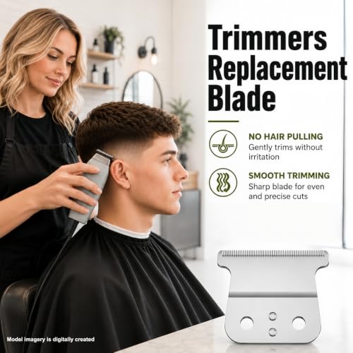 T-Blades Replacement for Andis T-Outliners | 2 Pack Silver