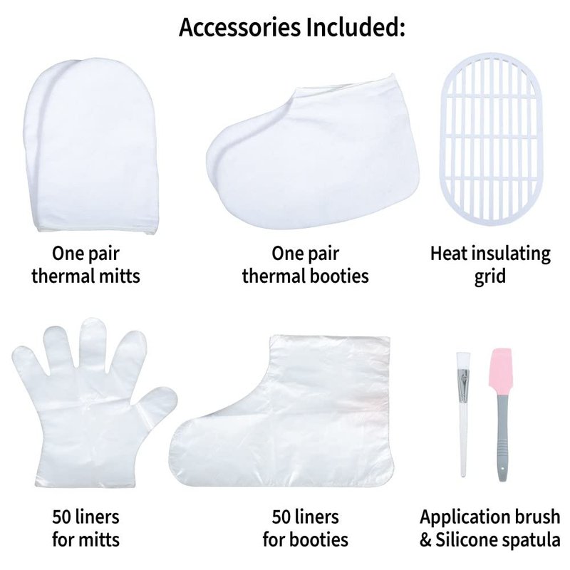ForPro Nurture Digital Paraffin Bath Kit, All-In-One Paraffin Wax Kit for Hands and Feet, Includes 3 Lb. Paraffin Wax, Thermal Mitts & Booties, 100 Liners and Accessories