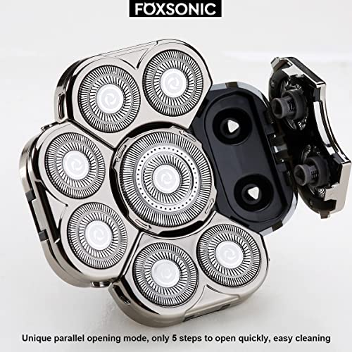 FOXSONIC 9 Silver Blades Replacement Heads for Head Shavers