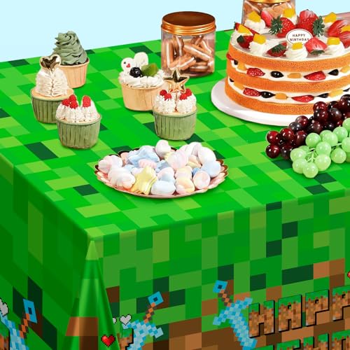 Pixel Gaming Party Tablecloths - 3 Pack | Video Game Birthday Supplies