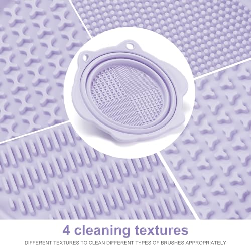 Foldable Silicone Makeup Brush Cleaner Bowl - Portable Tool for Brushes & Sponges