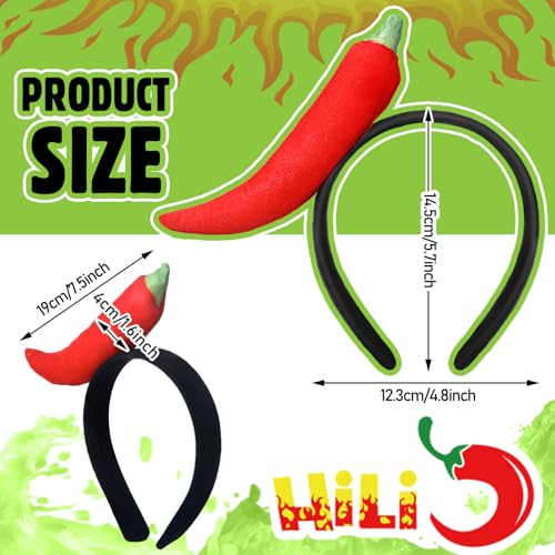 Knitgrip 2-Pack Chili Pepper Food Headbands Funny Costume Accessories