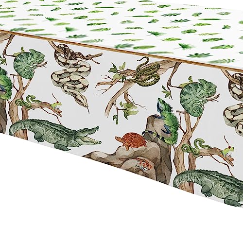 Reptile Birthday Party Supplies Tablecloth - 4 Pack, 54" x 108"