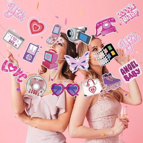 Y2K Party Decorations Set - 3 Banners for 2000s Themed Events