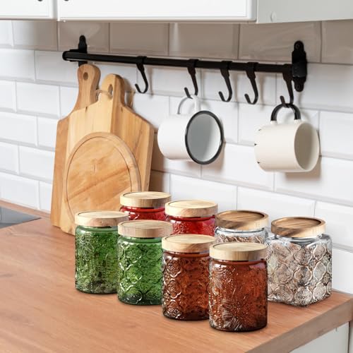 Airtight Glass Jar with Wooden Lid - 24 FL OZ Sunflower Design