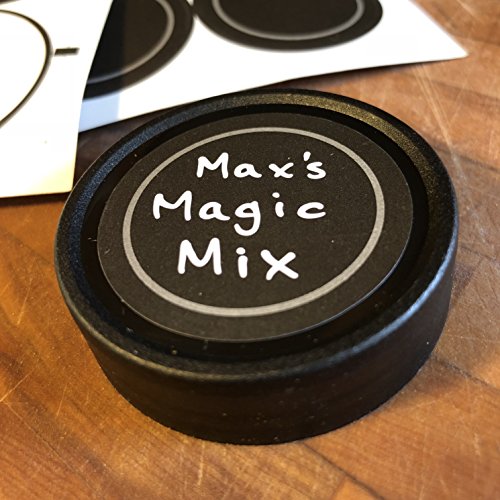 70 Waterproof Round Spice Jar Labels - 1.5" Black Blank Stickers