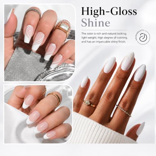 AZUREBEAUTY 18ML White Gel Nail Polish - High Gloss for French Tips