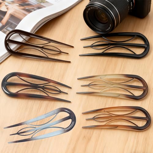 6PCS U Shaped Hair Pins for Women - Secure Hold Bun Twist Accessories