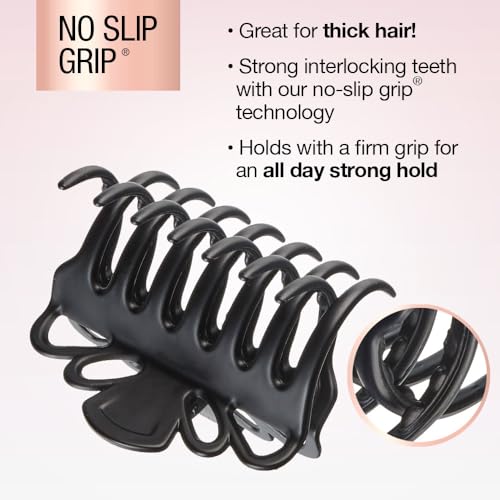 Scunci No-Slip Grip Claw Clip for Thick Hair - Black