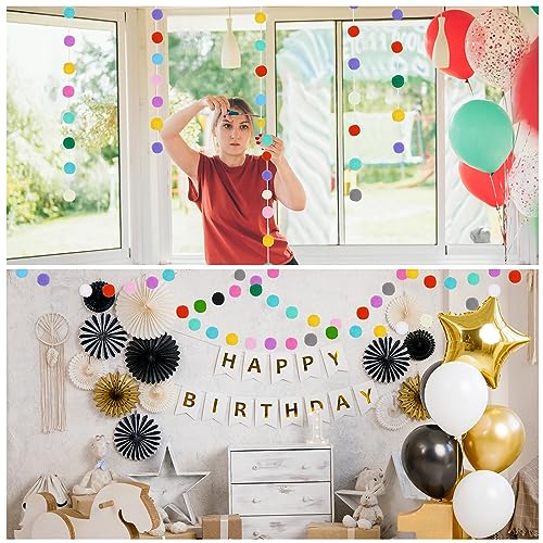 MECCANIXITY Yellow Felt Ball Garland - 8.2Ft, 24 Cotton Balls, Party Decor