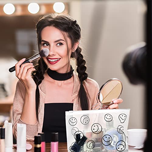 Silkfly 50-Pack Clear Makeup & Toiletry Bags with Cute Face Design