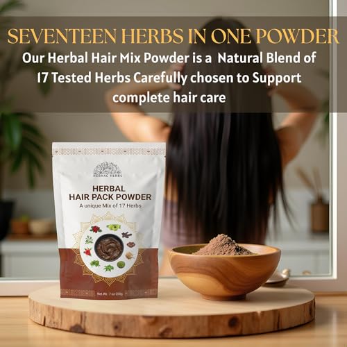 Hebhac Herbs 17-Herb Hair Growth Powder - Natural Hair Care Mask (7 oz)