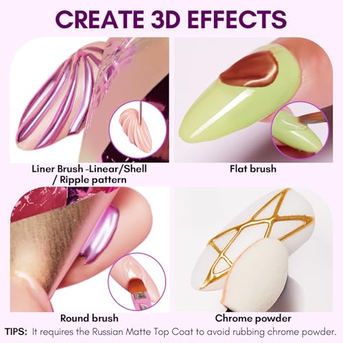 Makartt 3D Nail Gel with Transfer Foil Glue - 8g, Includes 1pc 8ml Design