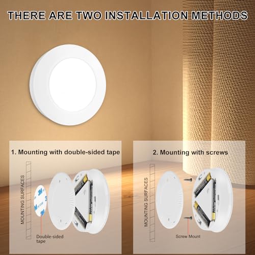 BIGMONAT LED Puck Lights - Battery Operated Touch Lights, 3-Pack