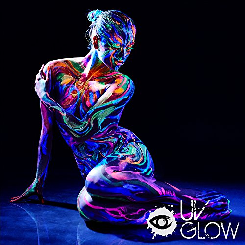 UV Glow Neon Face and Body Paint Set - 7 Pack Fluorescent Blacklight Paint