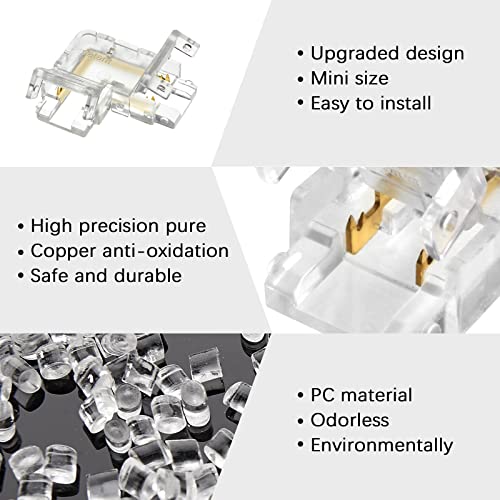 L Shape LED Strip Connector Set - 12 Pack, Solderless, Tool-Free for 10mm COB & SMD Strips