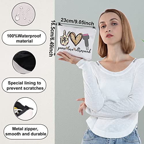 Peace Ultrasound Makeup Bag - Sonographer Gift Canvas Zipper Pouch