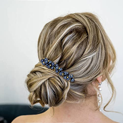 Luxury Crystal Pearl Hair Combs Set - Decorative Metal Side Hair Clips for Women & Girls