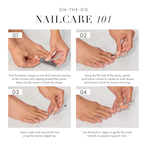 Tweezerman Extra Strength Toenail Care Kit with Clipper & Mini Cuticle Pushy - Includes Toenail Clipper & Cuticle Pusher