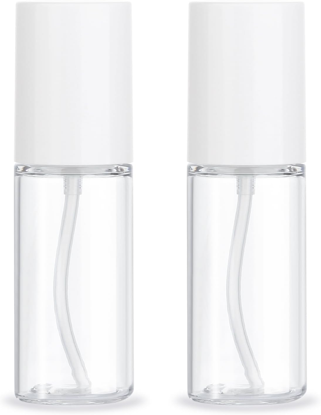 Travel Pump Bottle Set - 2 Refillable Clear Lotion Containers for Cream & Essential Oils | Perfect for Travel & Bathroom Use