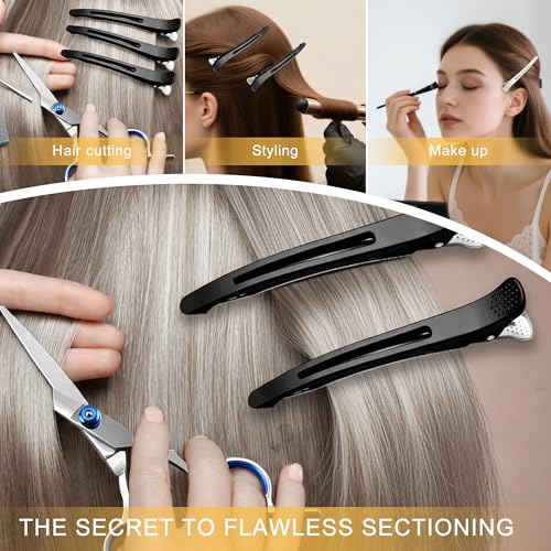 Duck Bill Hair Clips for Women - 12 Pcs, No-Crease, Heat Resistant