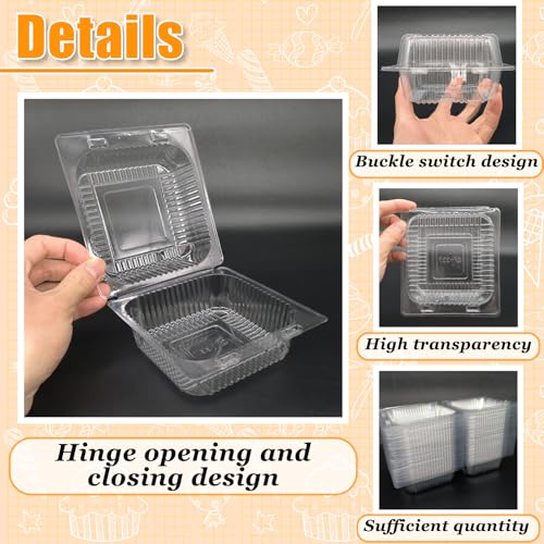 Jgalnim 100-Pack Clear Plastic Clamshell Food Containers
