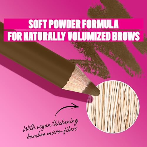 NYX Powder Louder Eyebrow Pencil - Soft Brown, Volumizing Vegan Brow Pen (2 Pack)