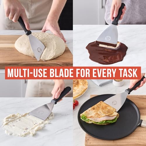 Chef Pomodoro 4-Inch Stainless Steel Bench Scraper & Dough Cutter