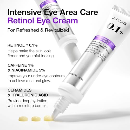 Anua Retinol 0.1% Caffeine Revitalizing Eye Cream - 1.05 fl oz