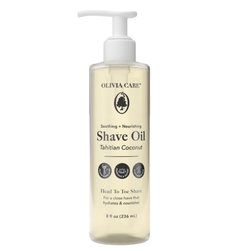 Tahitian Coconut Shave Oil, Moisturizing Razor Glide Oil for Smooth Close Shave, Hydrating Pre-Shave & Shaving Oil for Legs, Body & Bikini Area, Safflower & Coconut Oil Formula, 8 fl oz