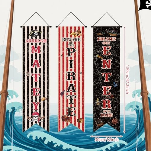 Pirate Party Banner Set - Nautical Decorations for Kids & Adults