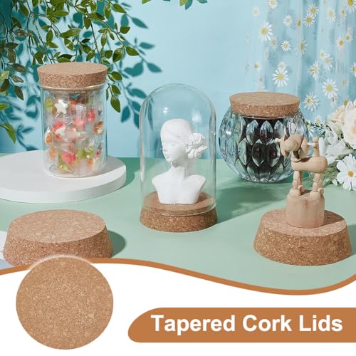 Cork Bottle Stoppers - 2 Large Tapered Cork Lids (3.7-4.3 Inch)