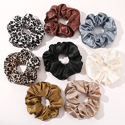 Silk Satin Hair Scrunchies - Premium Elastic Hair Ties Pack for Women