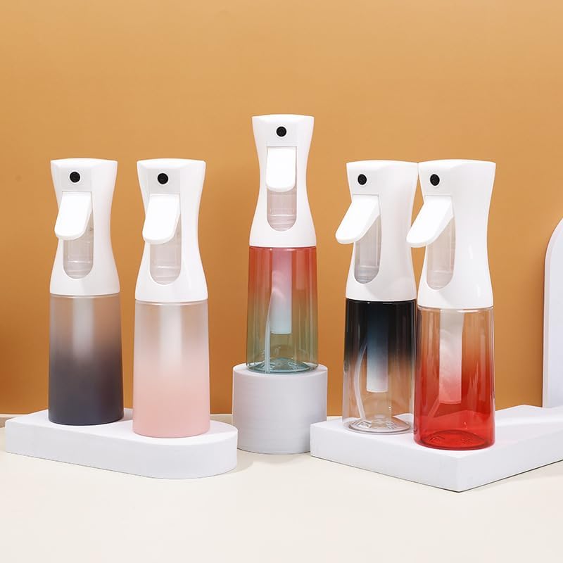 Ultra Fine Mist Spray Bottle - 200ml Continuous Sprayer for Hair Care | Travel Size Black Plastic Container