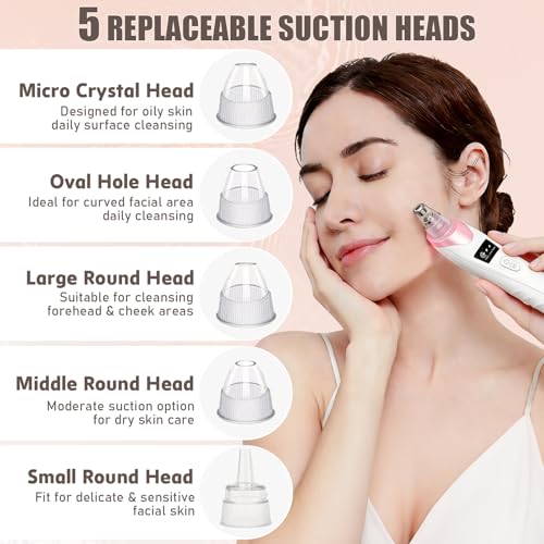 Gackoko Blackhead Remover Pore Vacuum with 5 Suction Probes - Pink
