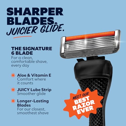 Dollar Shave Club 6-Blade Intro Razor Kit - Black Handle with 2 Refills