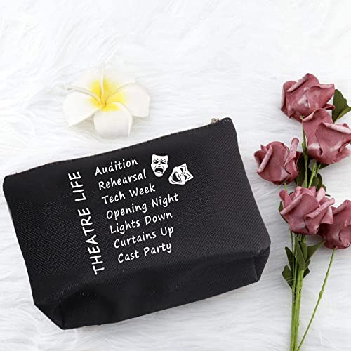 PXTIDY Theatre Life Makeup Bag - Black Drama Gifts Pouch