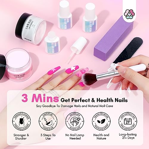 SAVILAND Clear + Pink Nail Repair Kit with 21ml Nail Glue for Split Nails, 60g