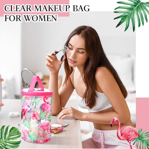 Sanwuta Flamingo Clear Toiletry Bag for Travel & Sunscreen Gift