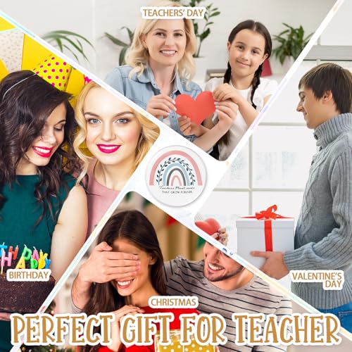 Paterr 10 Pcs Rainbow Canvas Makeup Bags with Mirrors - Teacher Gifts
