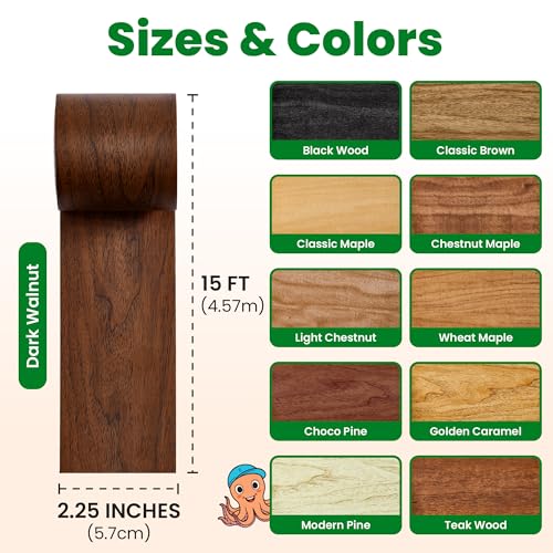 ECOHomes Wood Grain Repair Tape - Dark Walnut, 2.25" x 15' for Furniture Repair