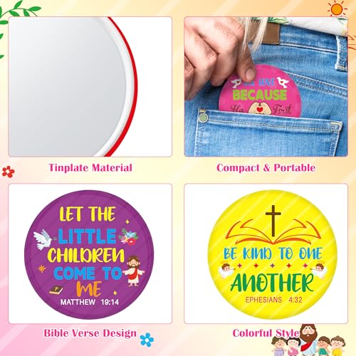 Cute Bible Compact Mirror Bulk - 36Pcs Inspirational Mini Mirrors