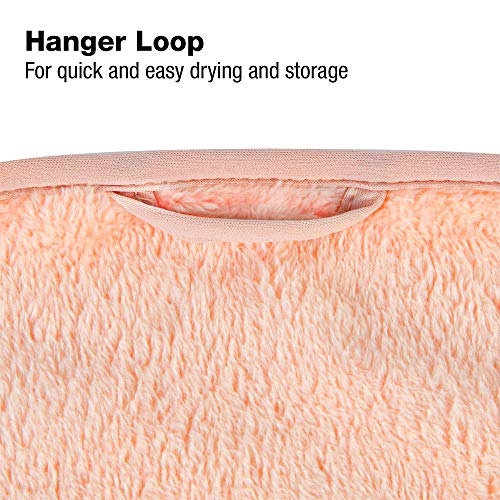 Eurow Reusable Microfiber Makeup Remover Cloths - 4-Pack, Coral, 8"x8"