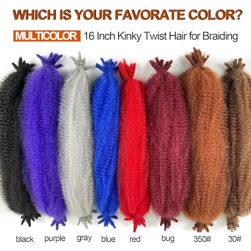 Chicmoi 16 Inch Ombre Grey Afro Kinky Twist Hair - 8 Packs, 40g/pack, 8 Packs/Lot