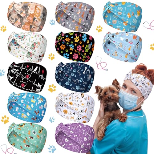 12 Pcs Veterinary Headbands for Women Vet Tech Gifts - Novelty Style